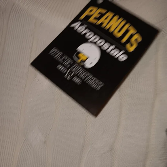 Nwt Peanuts By Aeorpostle Sz M Cream Cable Knit Sweater with Snoopy Embroydered - Picture 4 of 10